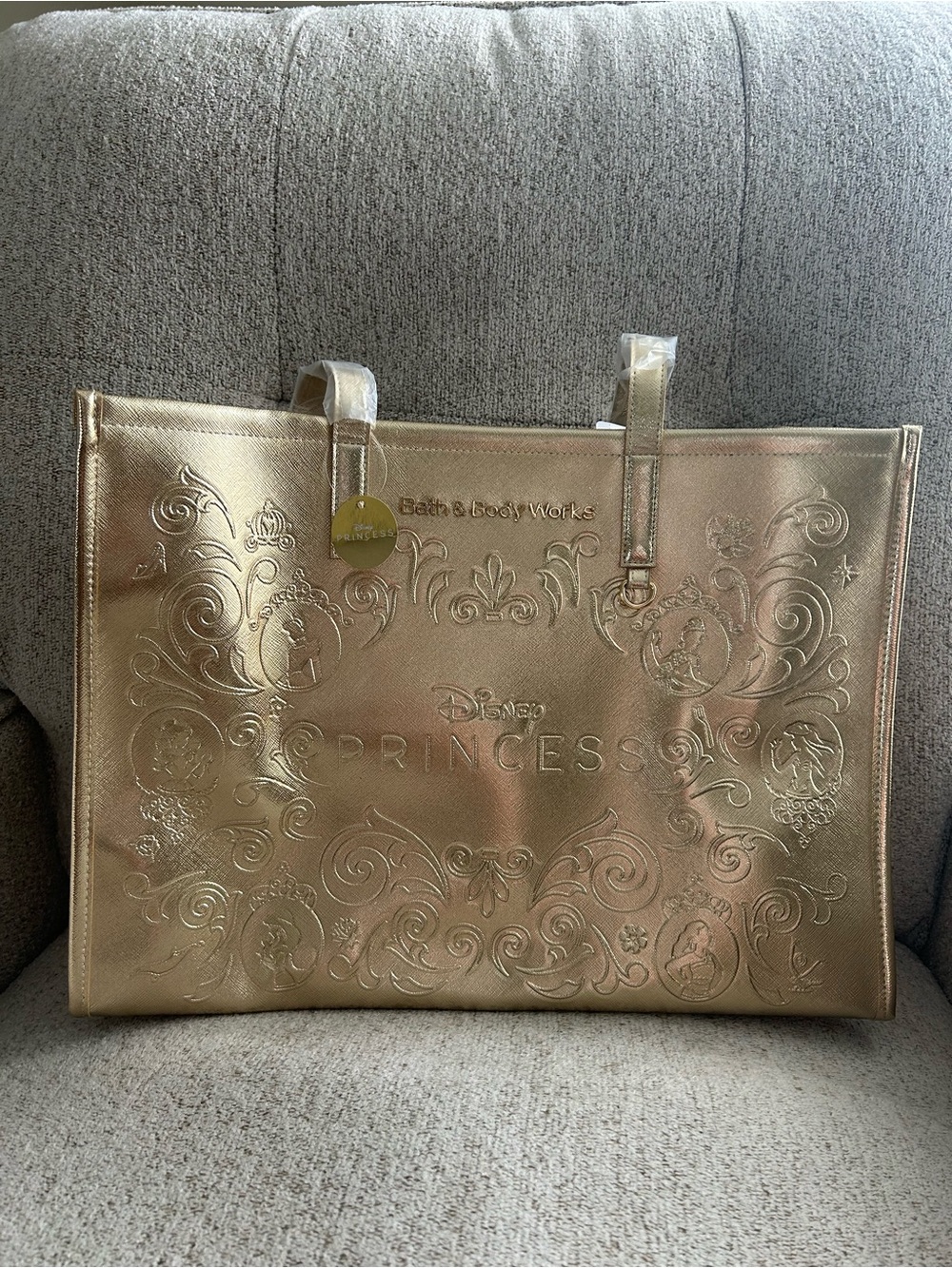 Bath & Body Works Metallic Gold Princess Embossed Tote